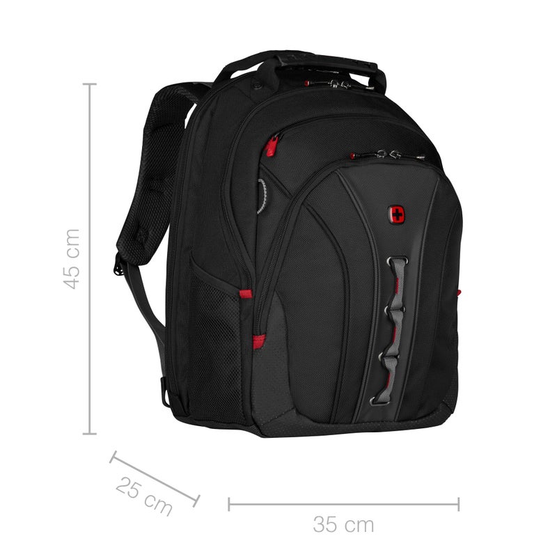 Wenger Legacy 16 inch Laptop Backpack, Men's and Women's Laptop Bag, Black/Gray, One Size - Image 3
